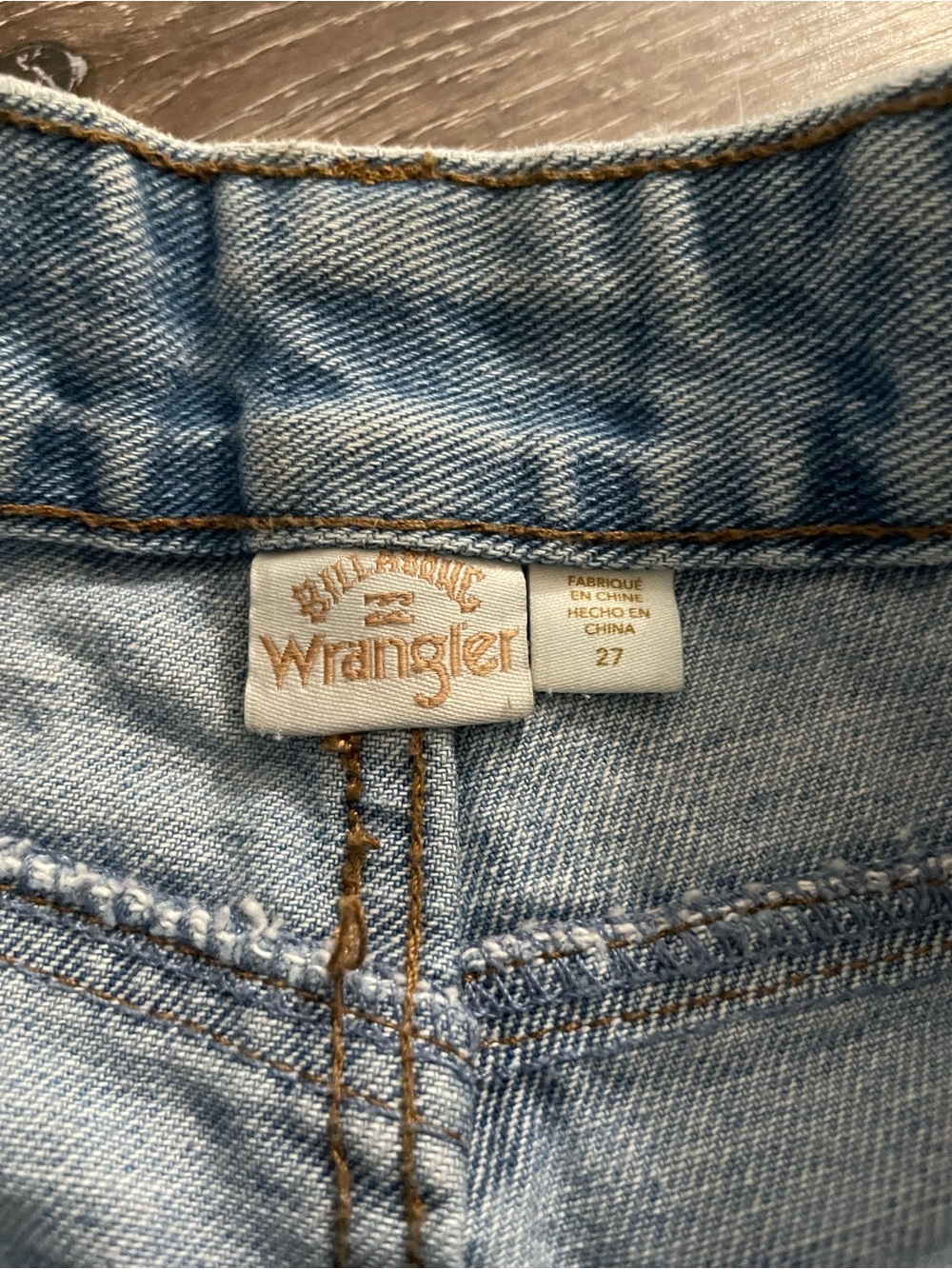 Wrangler X Billabong Collab Extra Flare Jeans Size 27 Blue Lightwash Patchwork - Picture 11 of 14